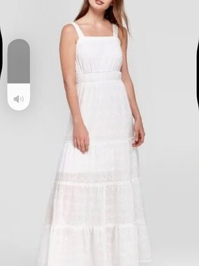 White Tiered Square-Neck Maxi Dress